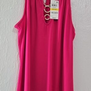 INC International Concepts Pink Cut Out Sleeveless Tank Top